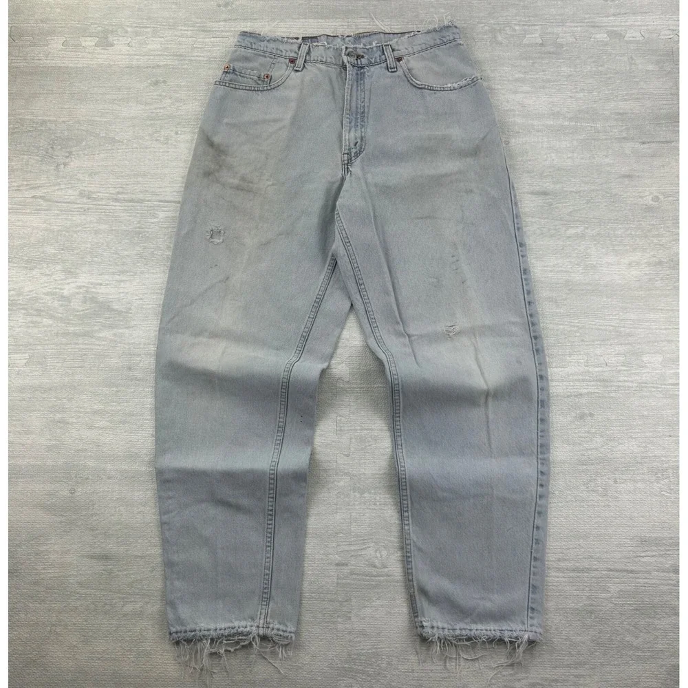 Vintage 90s Levi's 560 Jeans‎ Size 34x32 Blue Light Wash Denim Loose Fit Tapered